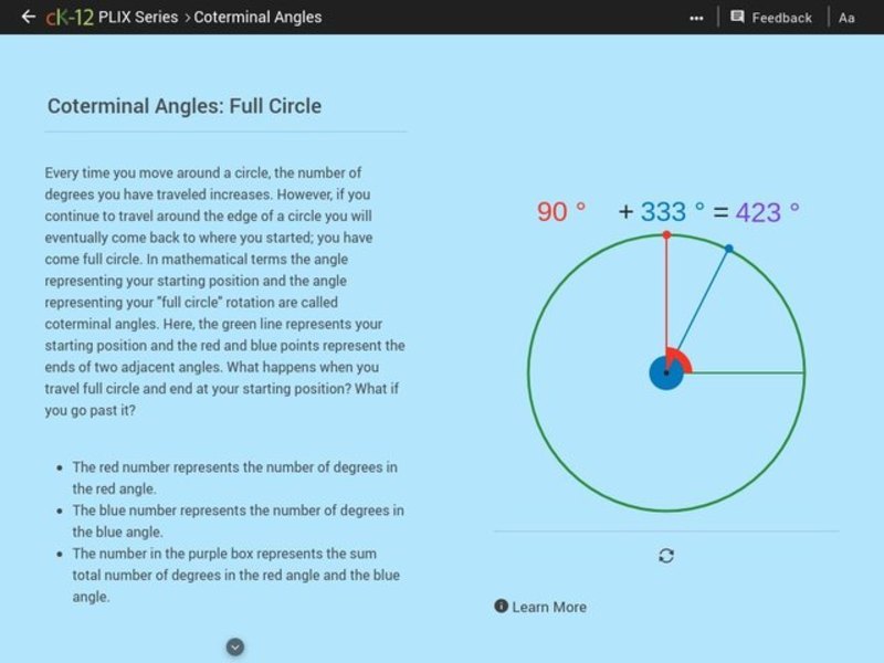 Coterminal Angles: Full Circle Interactive