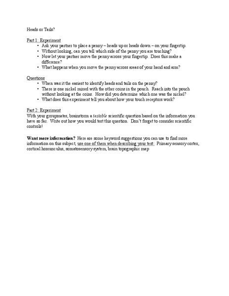 Heads or Tails Lesson Plan