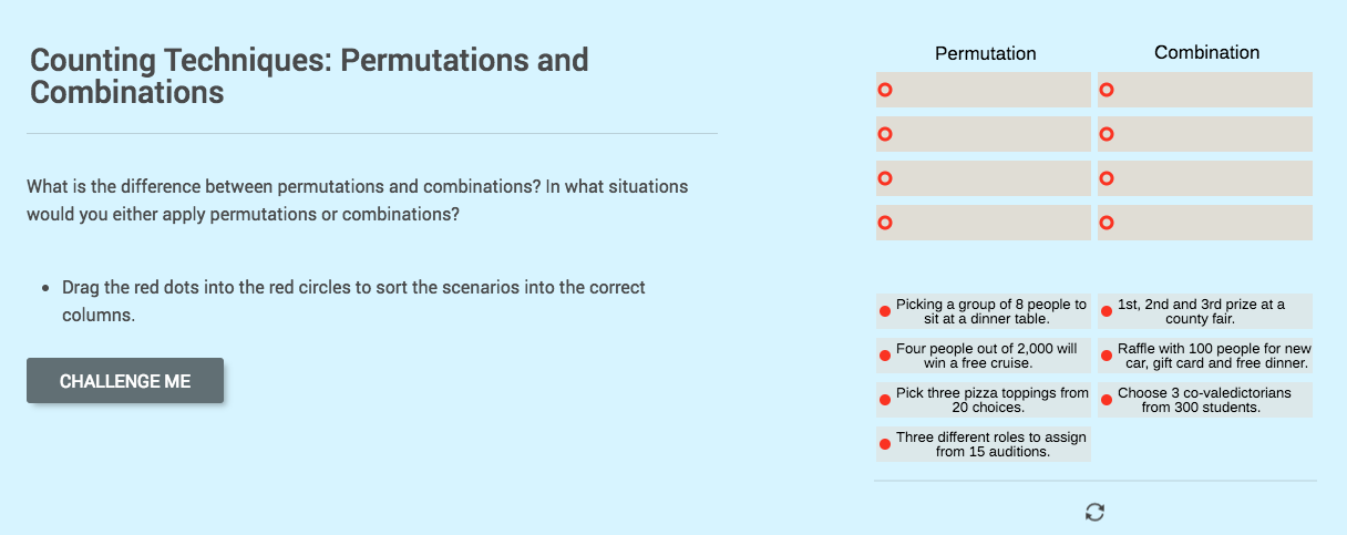 Counting Techniques: Permutations and Combinations Interactive