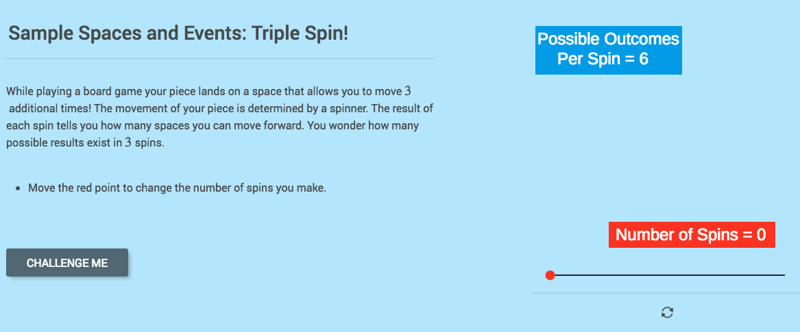 Sample Spaces and Events: Triple Spin! Interactive