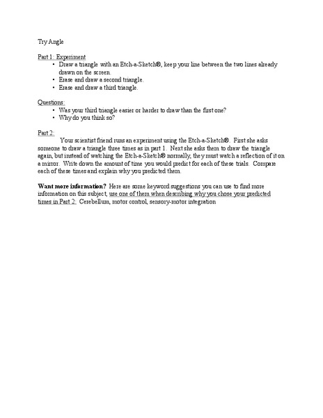 Try Angle Lesson Plan