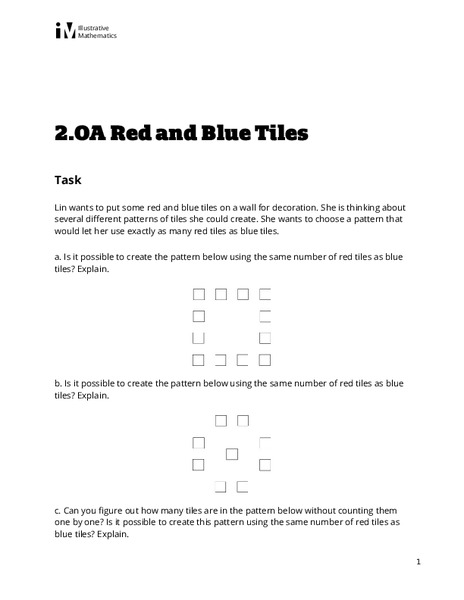 Red and Blue Tiles Assessment