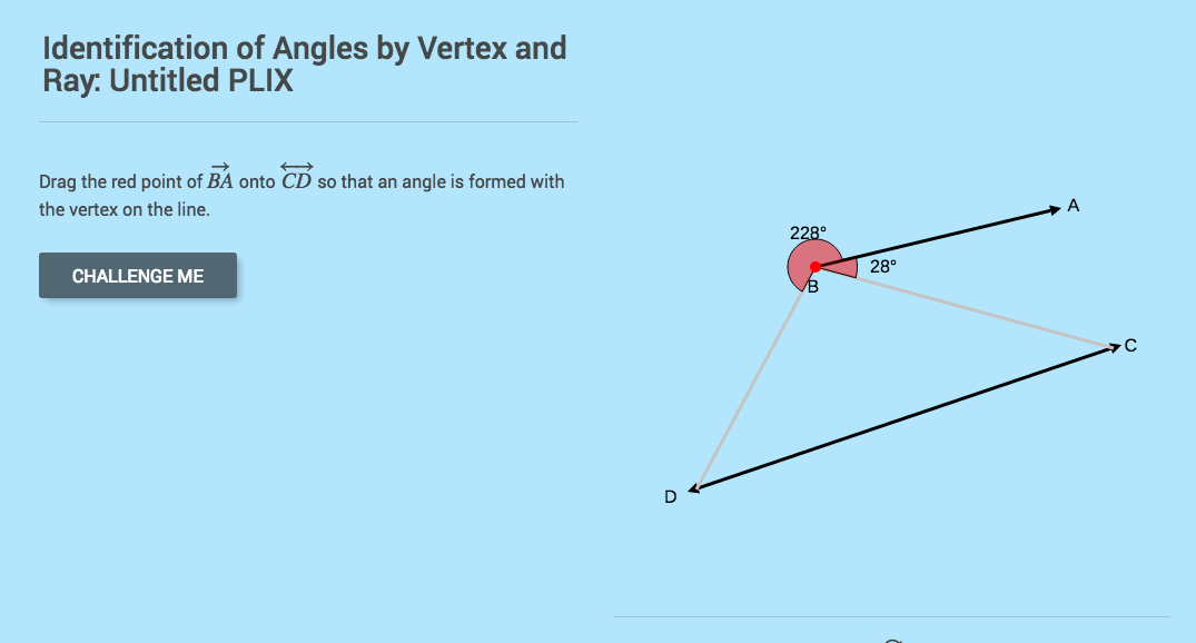 Identification of Angles by Vertex and Ray Interactive