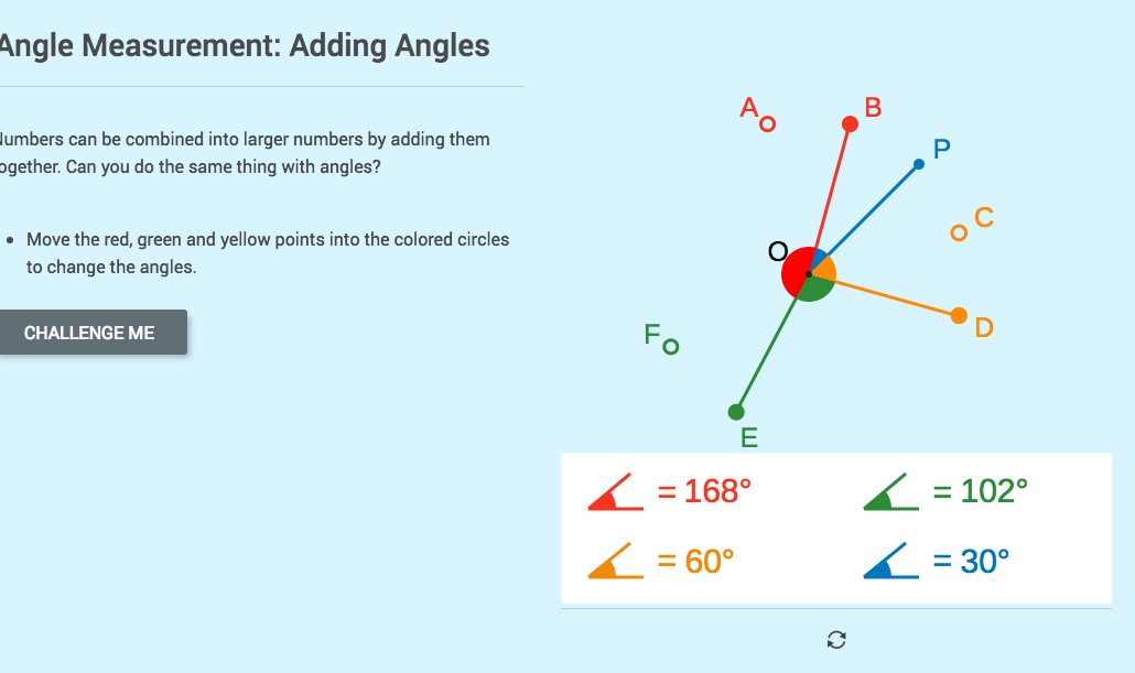 Angle Measurement: Adding Angles Interactive