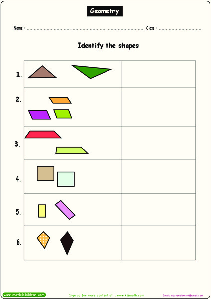Geometry Worksheet