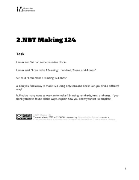 Making 124 Assessment