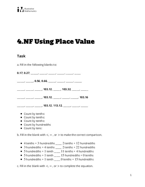 Using Place Value Assessment