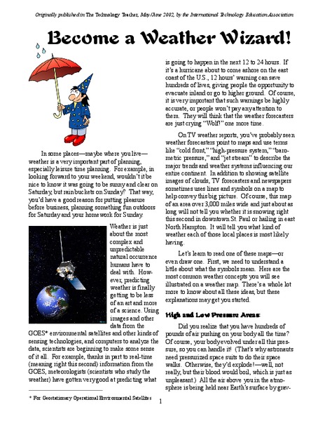 Become a Weather Wizard Worksheet