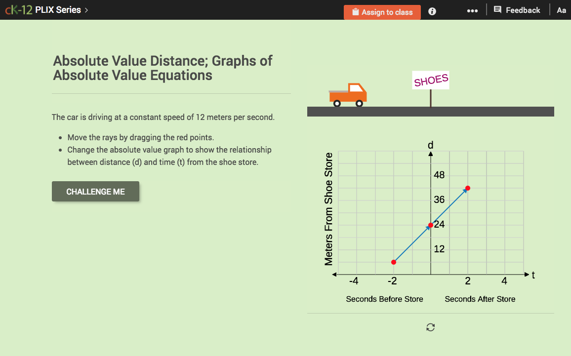 Graphs of Absolute Value Equations: Absolute Value Distance Interactive