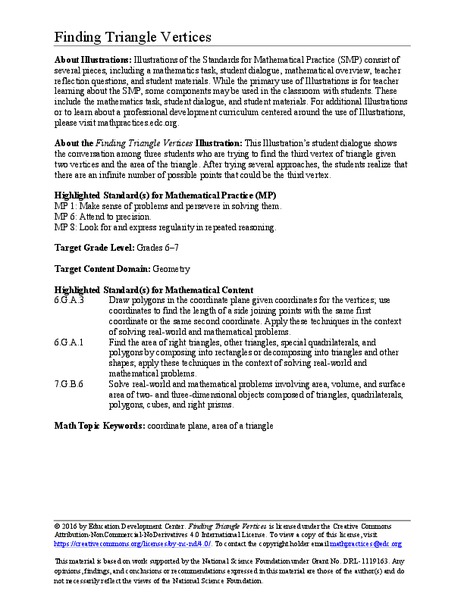 Finding Triangle Vertices Activity