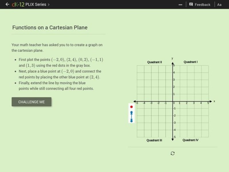 Graphs in the Coordinate Plane: Functions on a Cartesian Plane Interactive