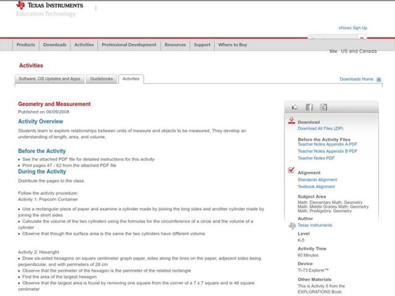 Geometry and Measurement Lesson Plan