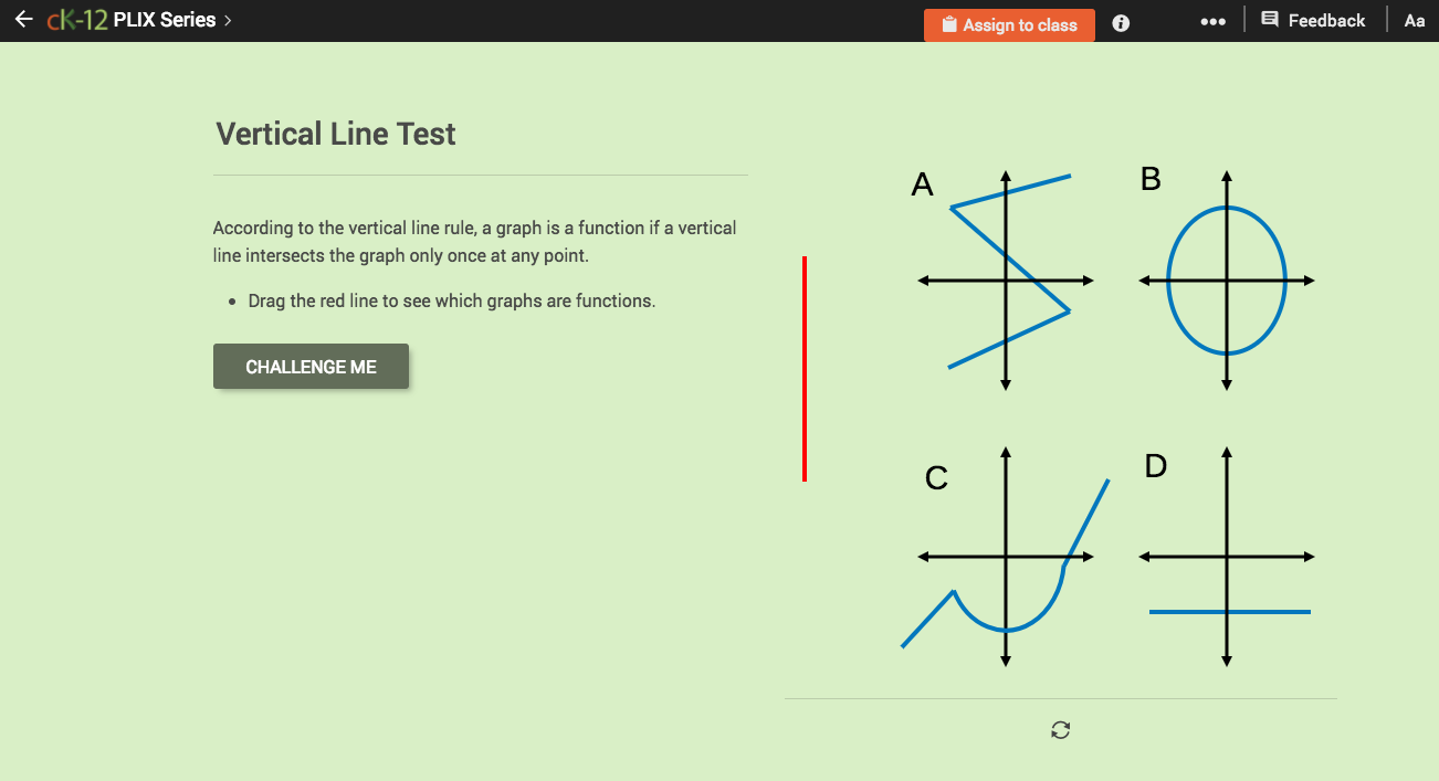 Algebraic Functions: Vertical Line Test Interactive