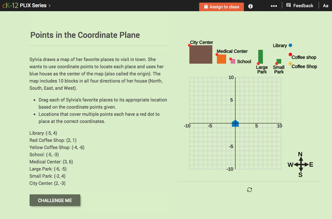 Points in the Coordinate Plane Interactive