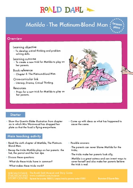 Matilda - The Platinum-Blond Man Lesson Plan