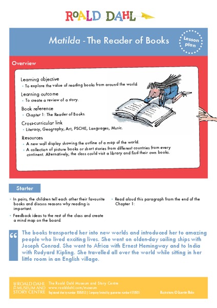 Matilda - The Reader of Books Lesson Plan