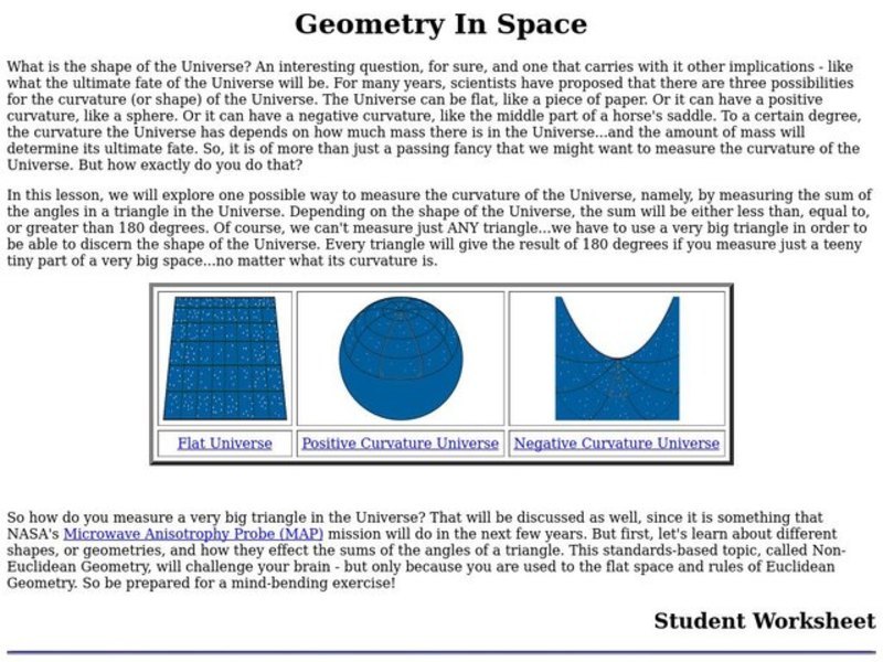 Geometry In Space Lesson Plan