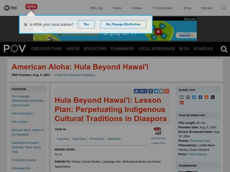 American Aloha: Hula Beyond Hawai'i Lesson Plan