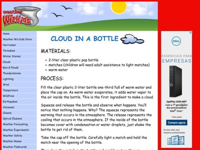 Cloud in a Bottle Activity