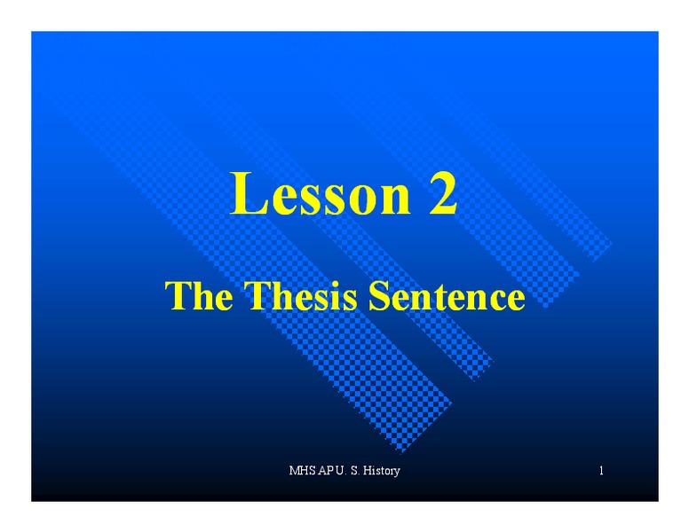The Thesis Statement PPT