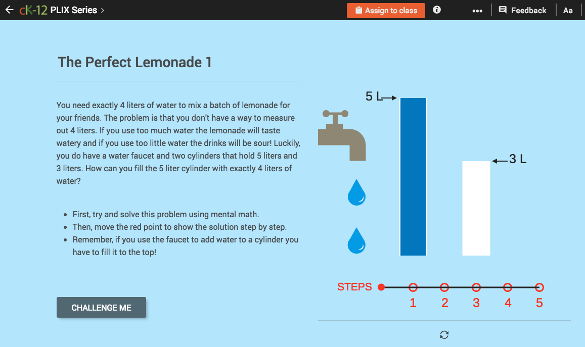 Problem Solving Plan, Mental Math: The Perfect Lemonade 1 Interactive