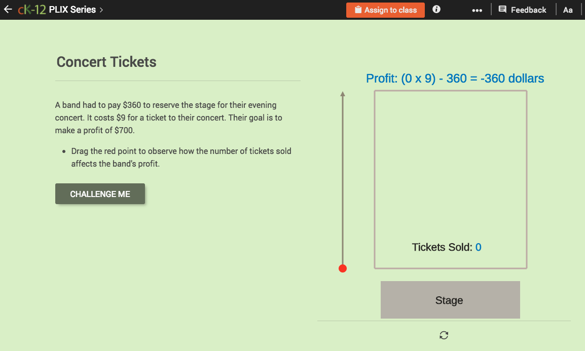 Linear Inequalities: Concert Tickets Interactive