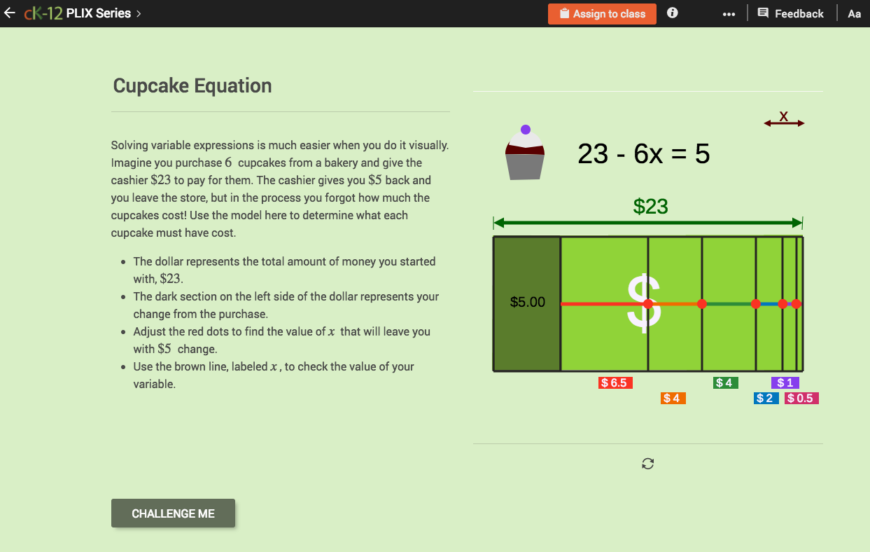 Two-Step Equations with Subtraction and Multiplication: Cupcake Equation Interactive