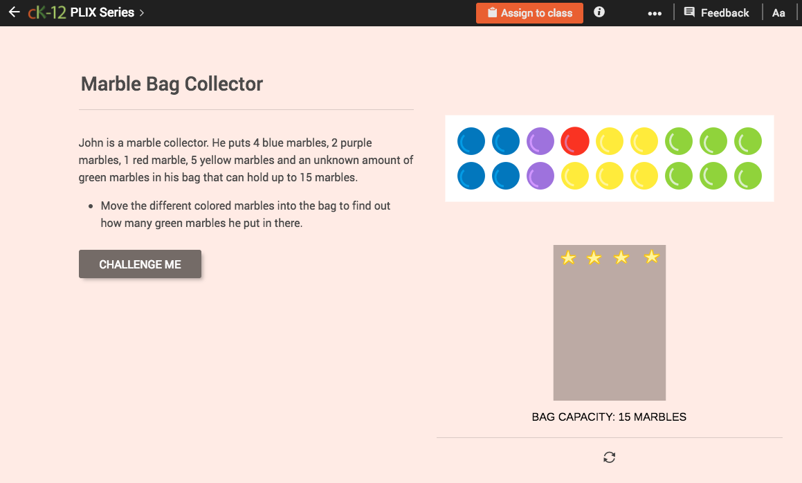 Mental Math for Addition and Subtraction Equations: Marble Bag Collector Interactive