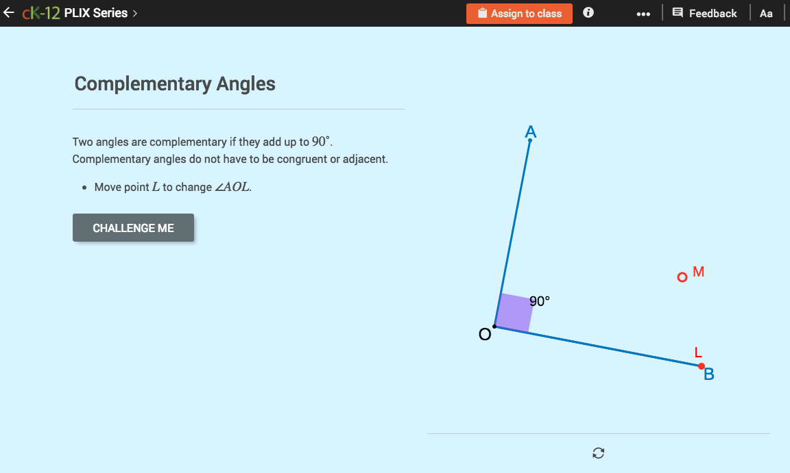 Complementary Angles Interactive