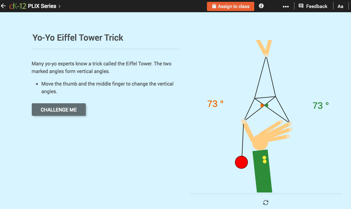 Vertical Angles: Yo-Yo Eiffel Tower Trick Interactive