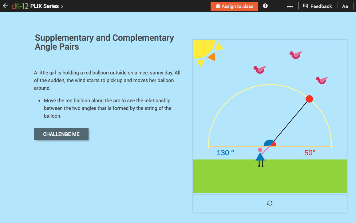 Supplementary and Complementary Angle Pairs Interactive