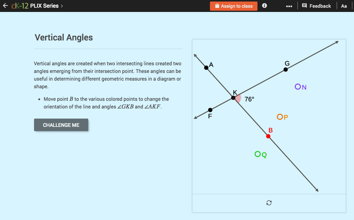 Vertical Angles Interactive