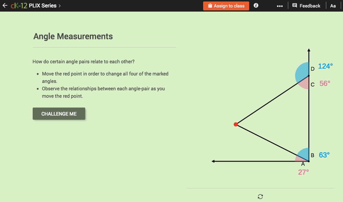 Angle Pairs: Angle Measurements Interactive