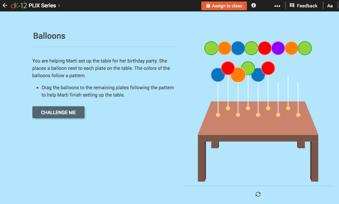 Visual Patterns: Balloons Interactive