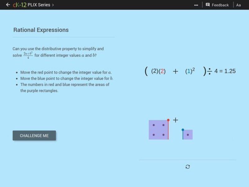 When to Use the Distributive Property: Rational Expressions Interactive