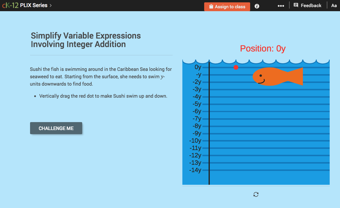 Simplify Variable Expressions Involving Integer Addition Interactive