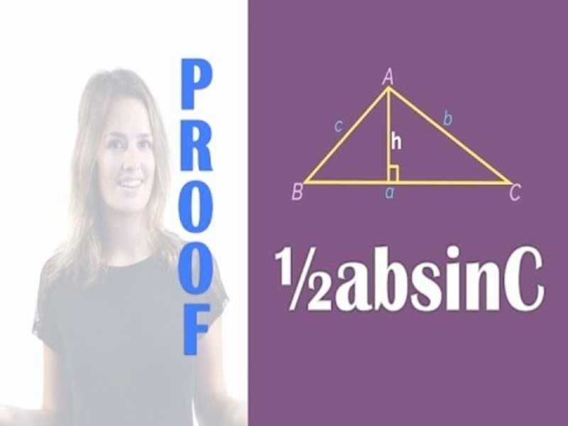 Area of a Triangle 1/2absinC Proof Instructional Video