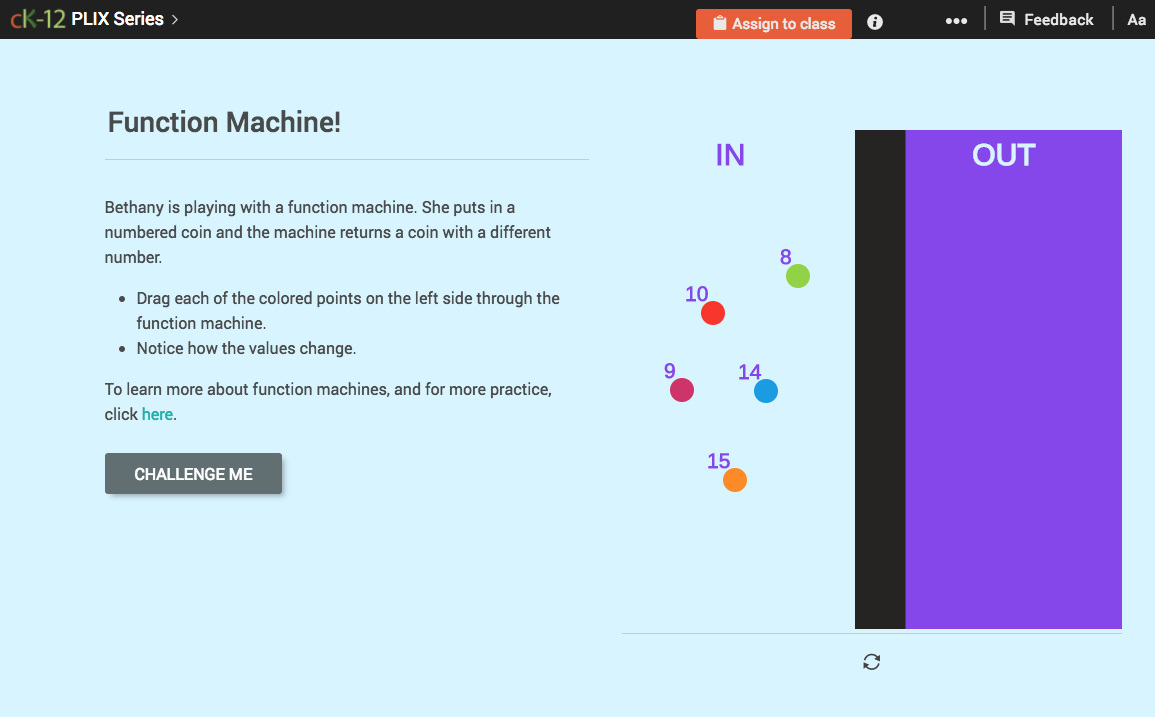 Function Rules for Input-Output Tables: Function Machine! Interactive