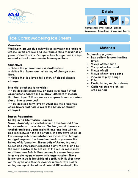 Ice Cores: Modeling Ice Sheets Lesson Plan