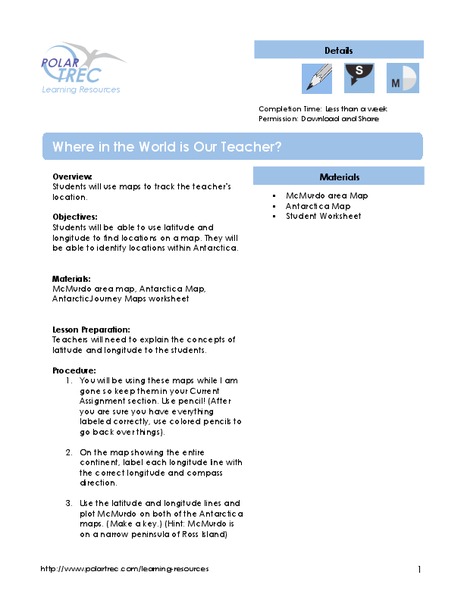 Where in the World Is Our Teacher? Lesson Plan