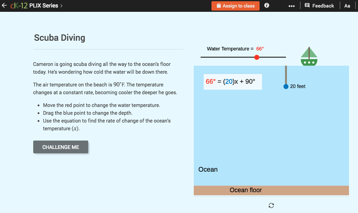 Applications Using Linear Models: Scuba Diving Interactive
