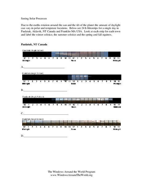 Seeing Solar Processes Worksheet
