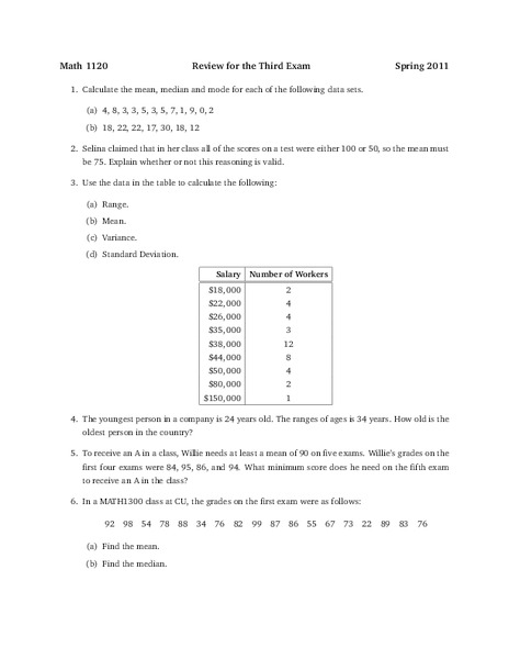 Geometry Review Worksheet
