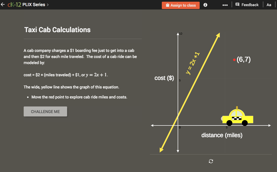 Checking Solutions to Equations: Taxi Cab Calculations Interactive
