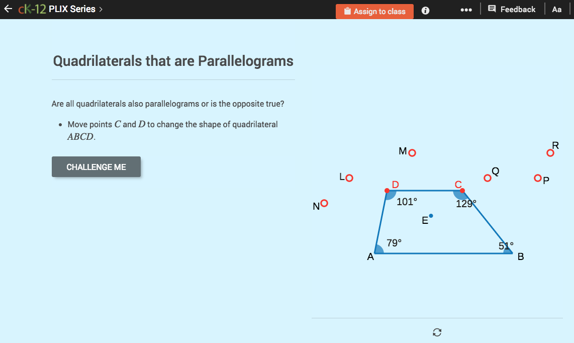 Parallelogram Proofs: Quadrilaterals that are Parallelograms Interactive