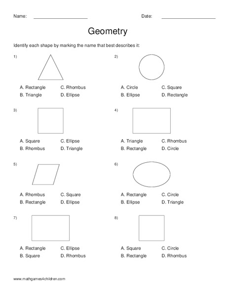 Geometry-Shapes Worksheet