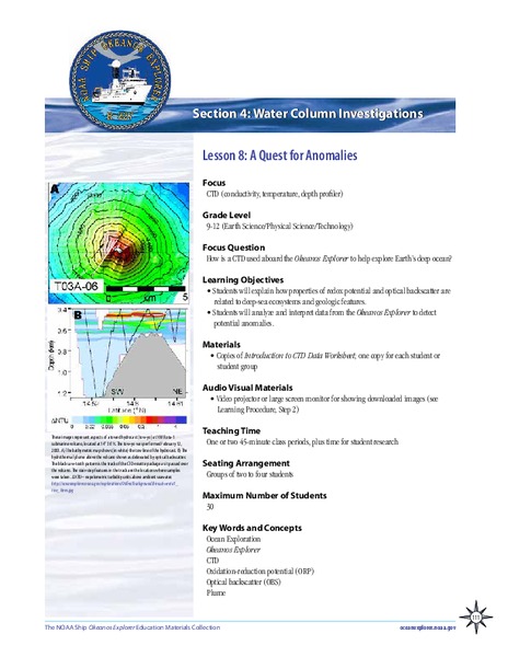 A Quest for Anomalies Lesson Plan