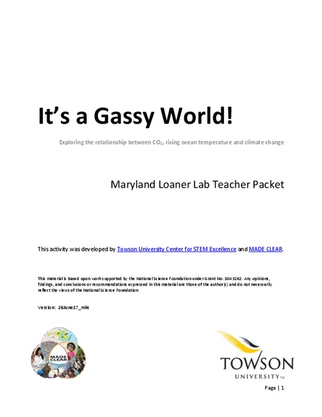 It's a Gassy World! Lesson Plan