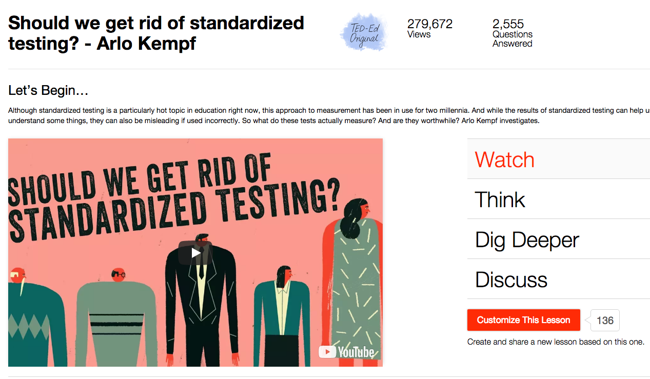 Should We Get Rid of Standardized Testing? Instructional Video