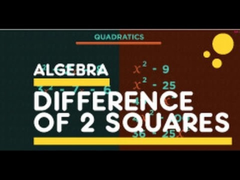 Difference of Two Squares - Factorising Quadratics Instructional Video